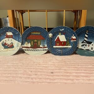 Set of 4 Warren Kimble Holiday Plates